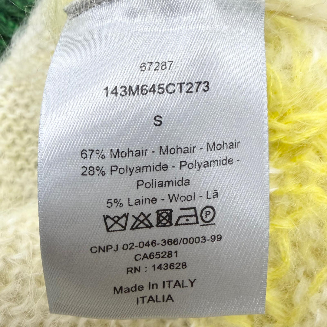 Excellent DIOR sweater Peter Doig Bobby yellow mohair mens S 143M645CT273