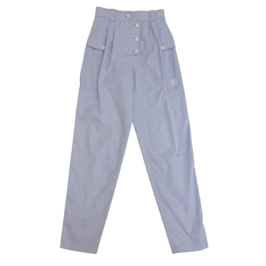 Excellent LOUIS VUITTON Pants LV logo embroidery Light blue cotton Women 34