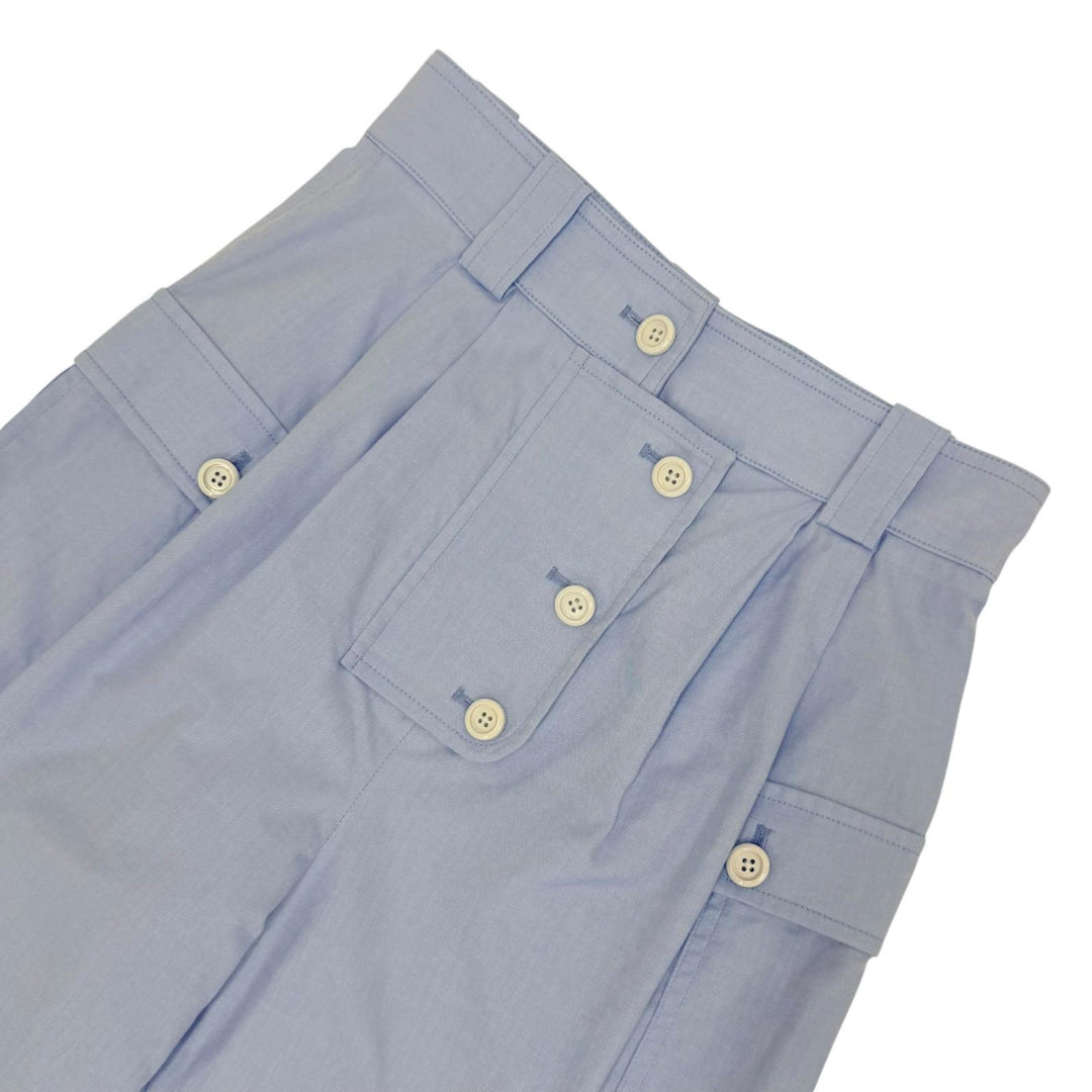 Excellent LOUIS VUITTON Pants LV logo embroidery Light blue cotton Women 34