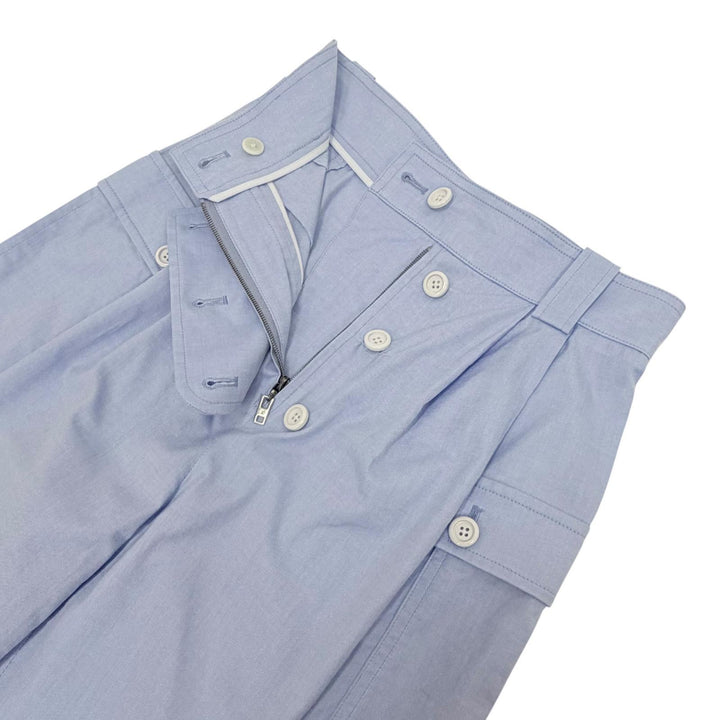 Excellent LOUIS VUITTON Pants LV logo embroidery Light blue cotton Women 34
