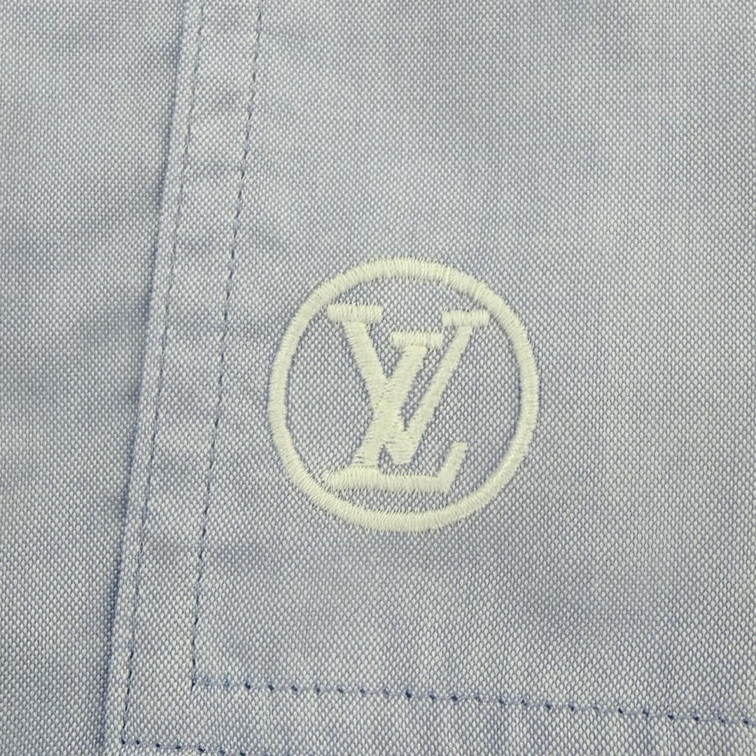 Excellent LOUIS VUITTON Pants LV logo embroidery Light blue cotton Women 34