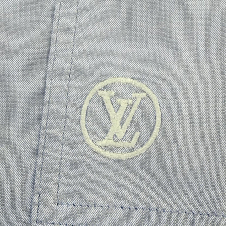 Excellent LOUIS VUITTON Pants LV logo embroidery Light blue cotton Women 34