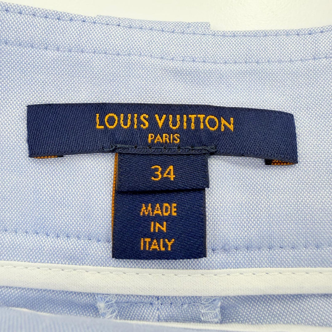 Excellent LOUIS VUITTON Pants LV logo embroidery Light blue cotton Women 34