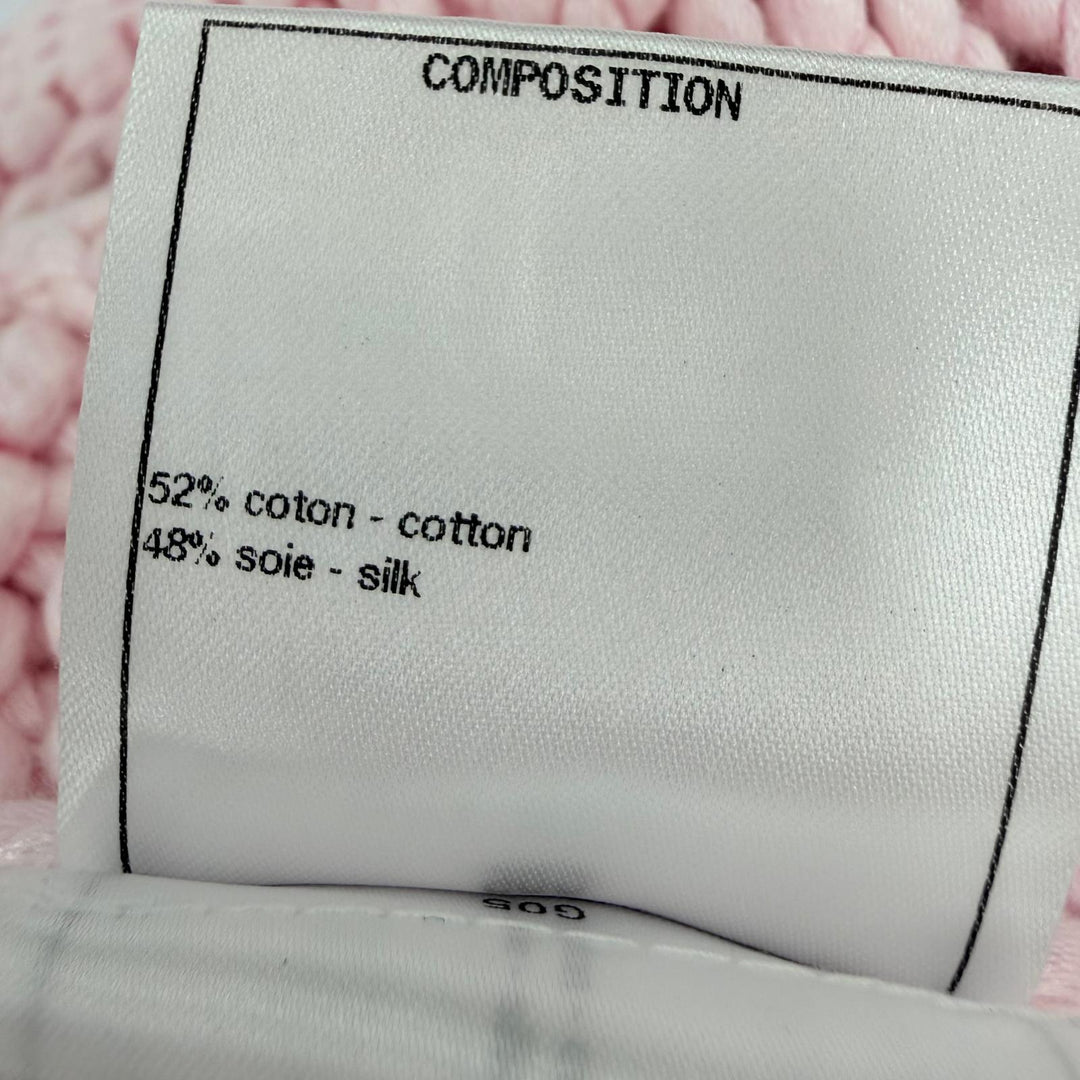 Excellent CHANEL skirt COCO Mark Metal Button Knit pink cotton Women 34 P72808