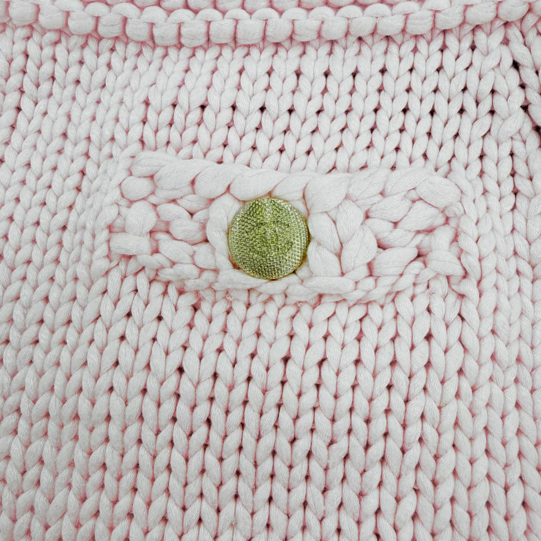 Excellent CHANEL skirt COCO Mark Metal Button Knit pink cotton Women 34 P72808