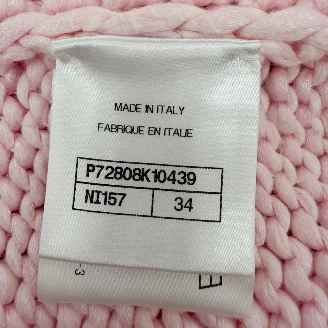 Excellent CHANEL skirt COCO Mark Metal Button Knit pink cotton Women 34 P72808