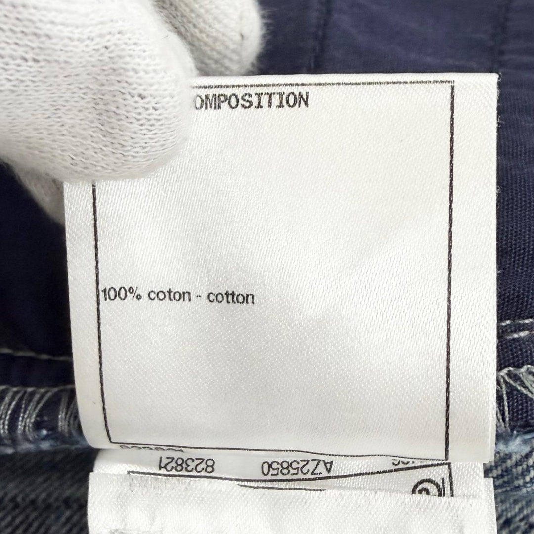 Great CHANEL Denim pants Painted COCO Mark Hem Zip Skinny Jeans 36 P55668V42002