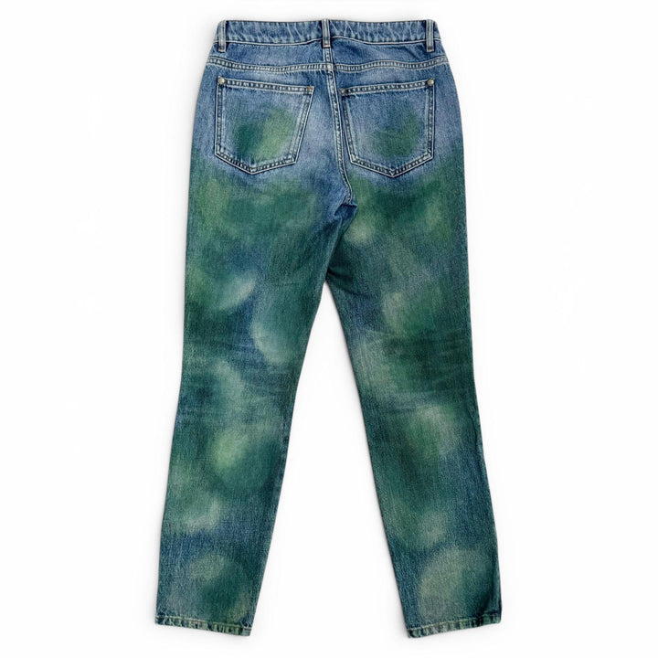 Great CHANEL Denim pants Painted COCO Mark Hem Zip Skinny Jeans 36 P55668V42002