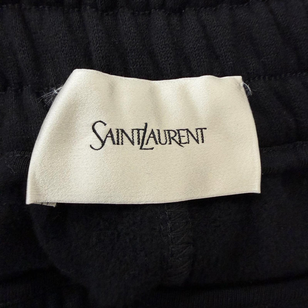 Great SAINT LAURENT Pants YSL logo embroidered sweatshirt black