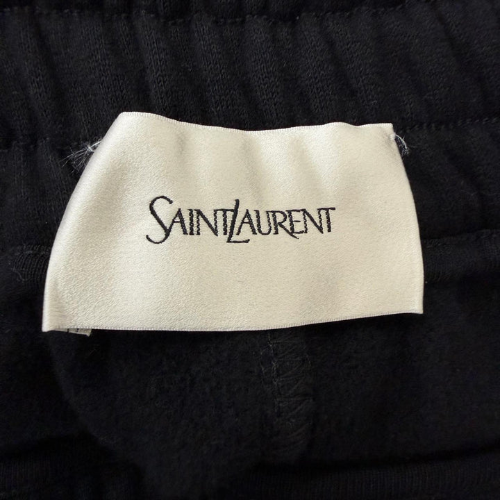 Great SAINT LAURENT Pants YSL logo embroidered sweatshirt black