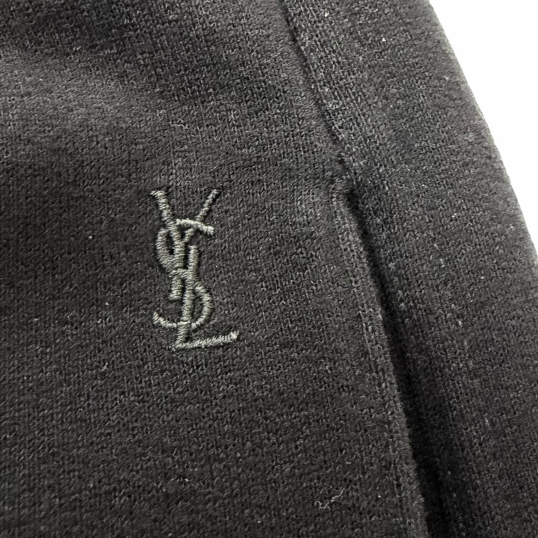 Great SAINT LAURENT Pants YSL logo embroidered sweatshirt black
