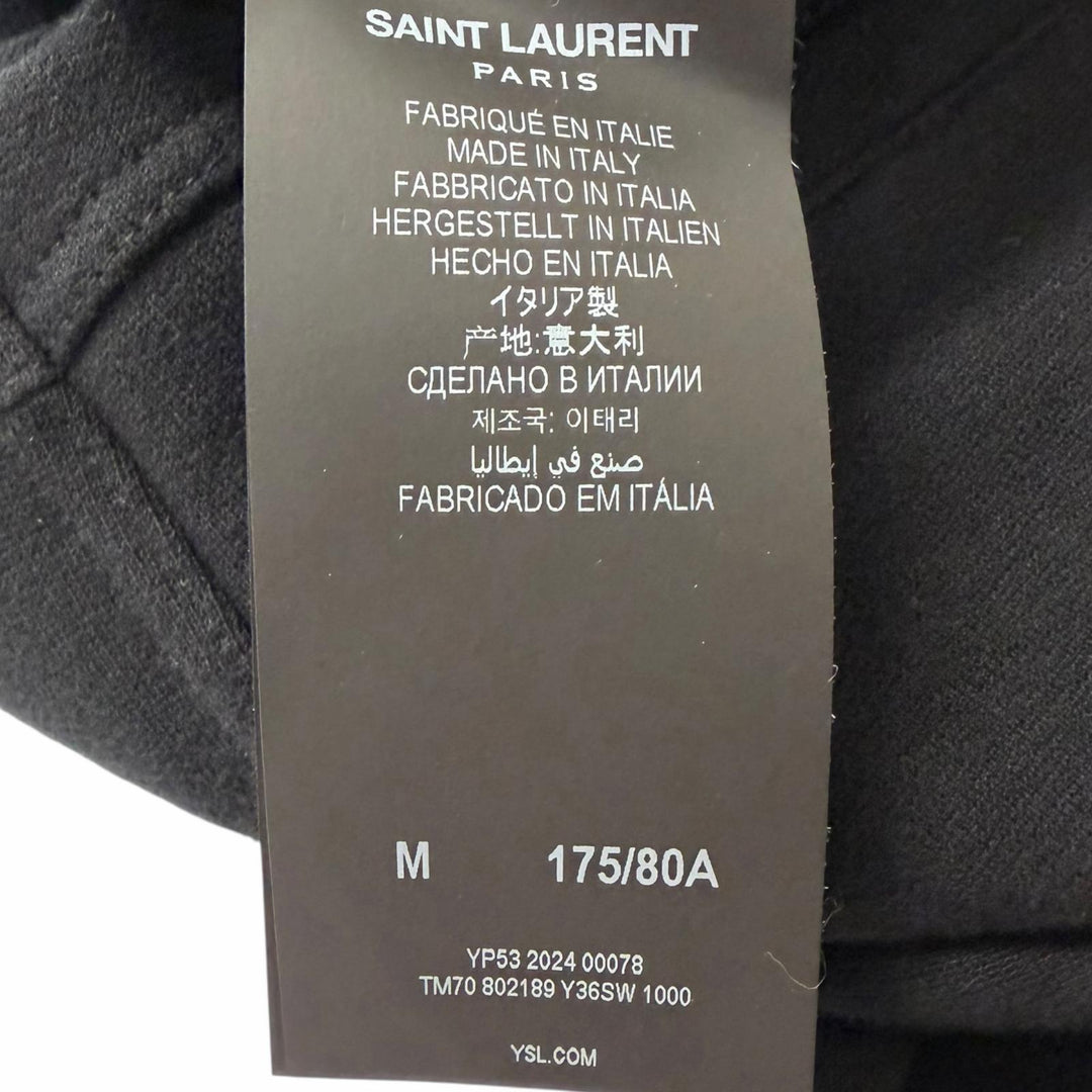 Great SAINT LAURENT Pants YSL logo embroidered sweatshirt black
