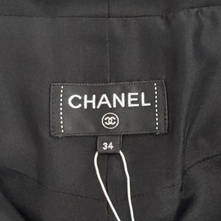 Excellent CHANEL Wide pants Anchor Button black cotton Women P59395V36806 34