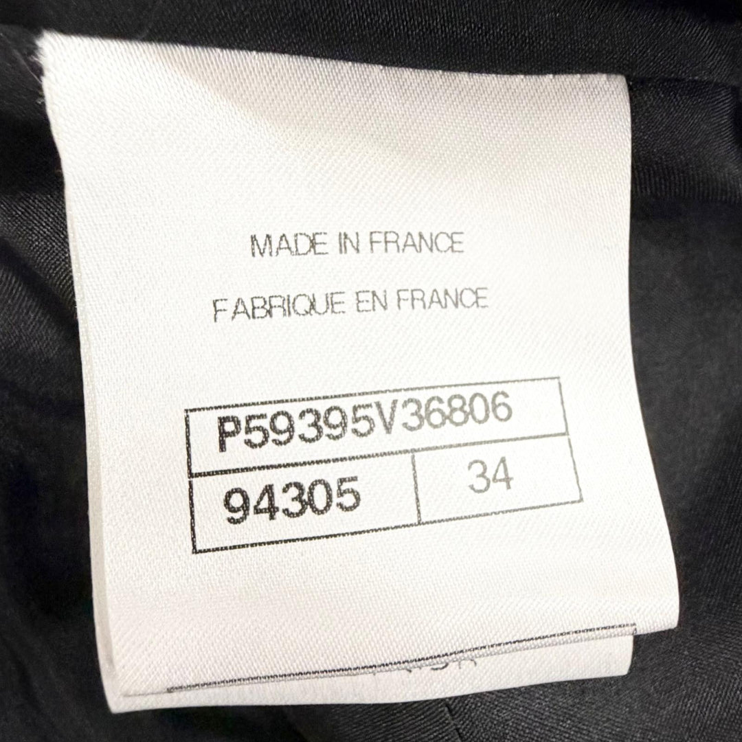 Excellent CHANEL Wide pants Anchor Button black cotton Women P59395V36806 34