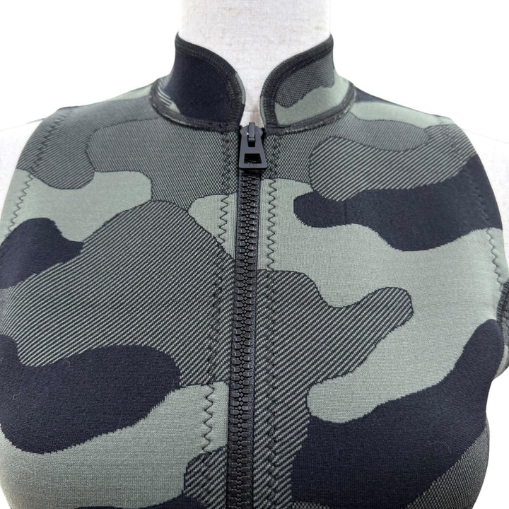 Excellent Christian Dior one piece camouflage khaki Nylon Women 38 041R82A2991