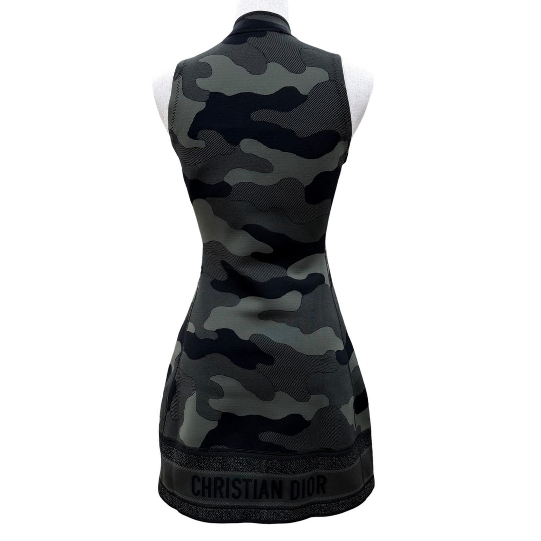 Excellent Christian Dior one piece camouflage khaki Nylon Women 38 041R82A2991