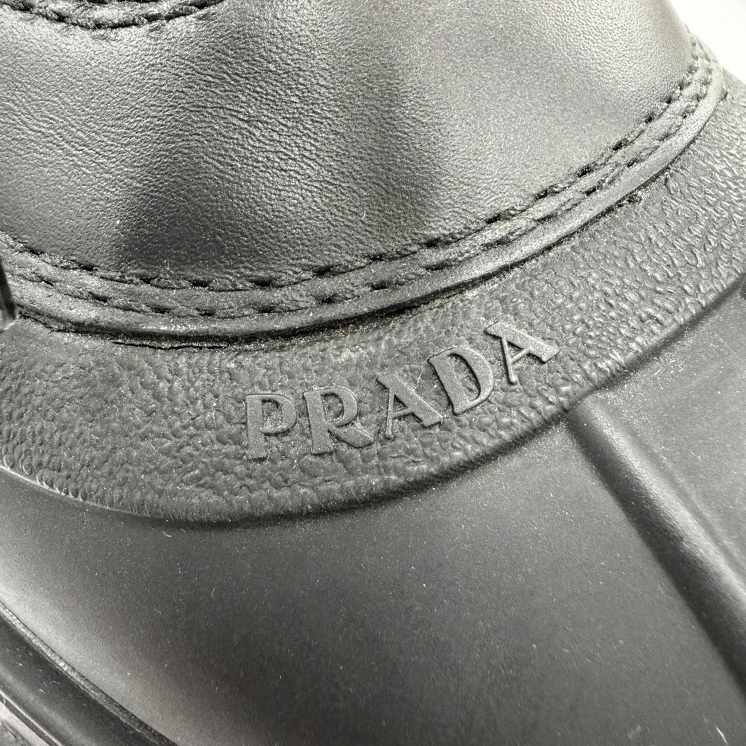 Pristine PRADA short boots monolith Logo lace-up boots black Women 36 1U363M