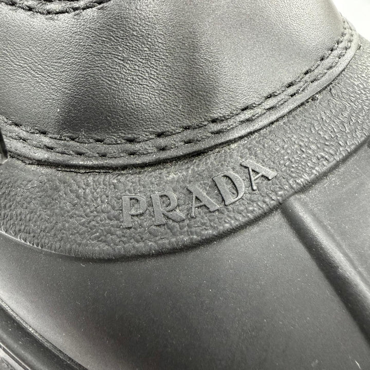 Pristine PRADA short boots monolith Logo lace-up boots black Women 36 1U363M