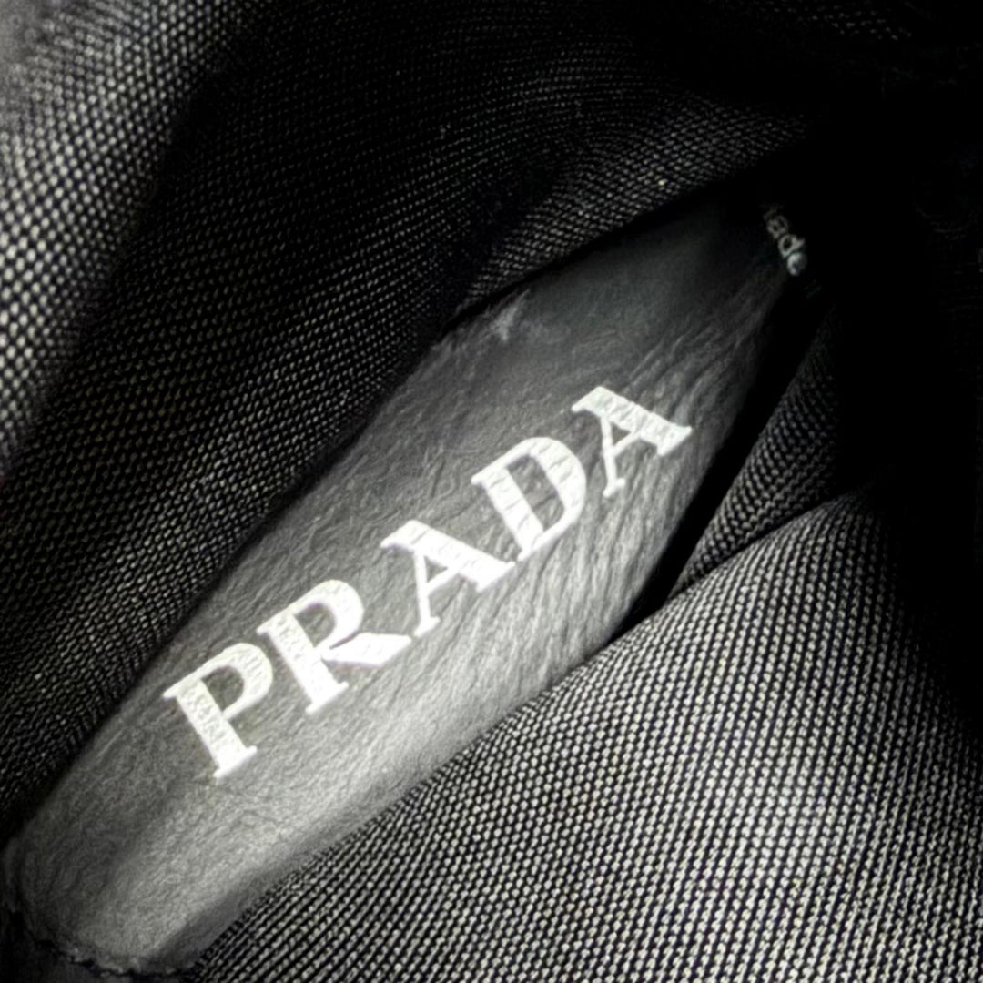 Pristine PRADA short boots monolith Logo lace-up boots black Women 36 1U363M