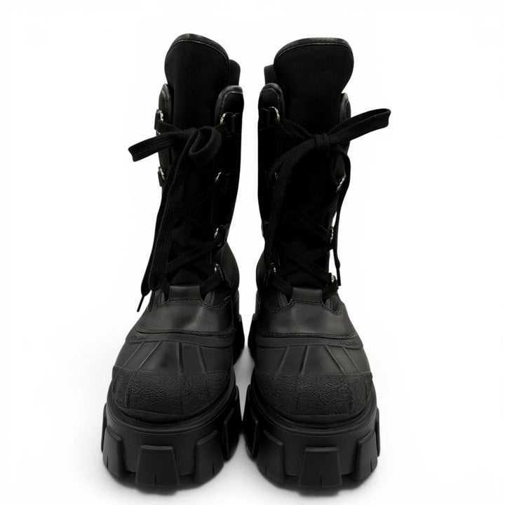 Pristine PRADA short boots monolith Logo lace-up boots black Women 36 1U363M