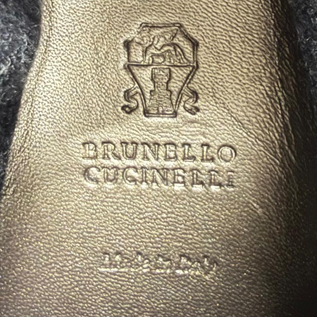 Pristine Brunello Cucinelli short boots Croco embossed Brown leather Women