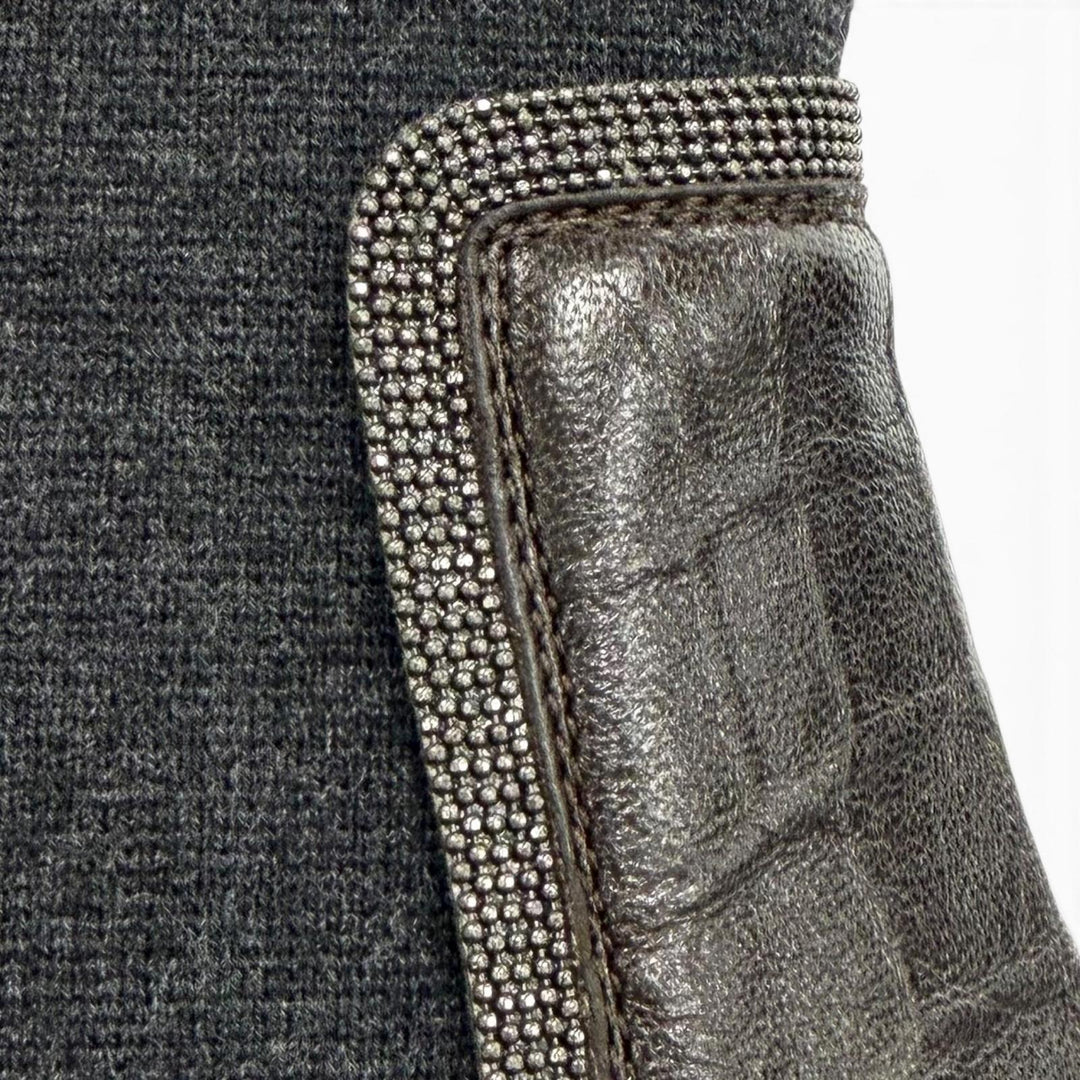 Pristine Brunello Cucinelli short boots Croco embossed Brown leather Women