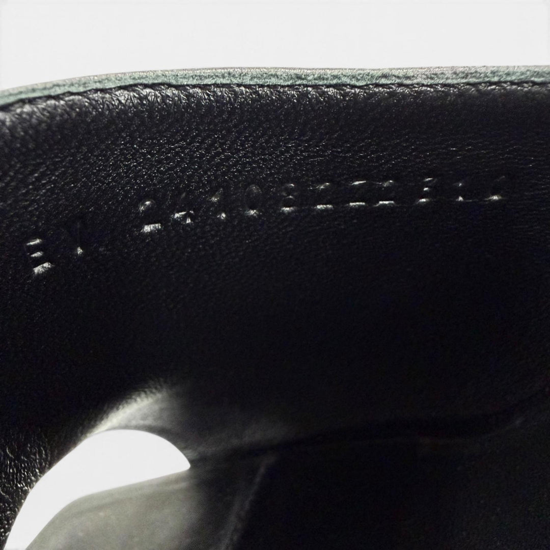 Excellent HERMES Sandals Iconic Chaine d'Ancre heel leather black Women 38