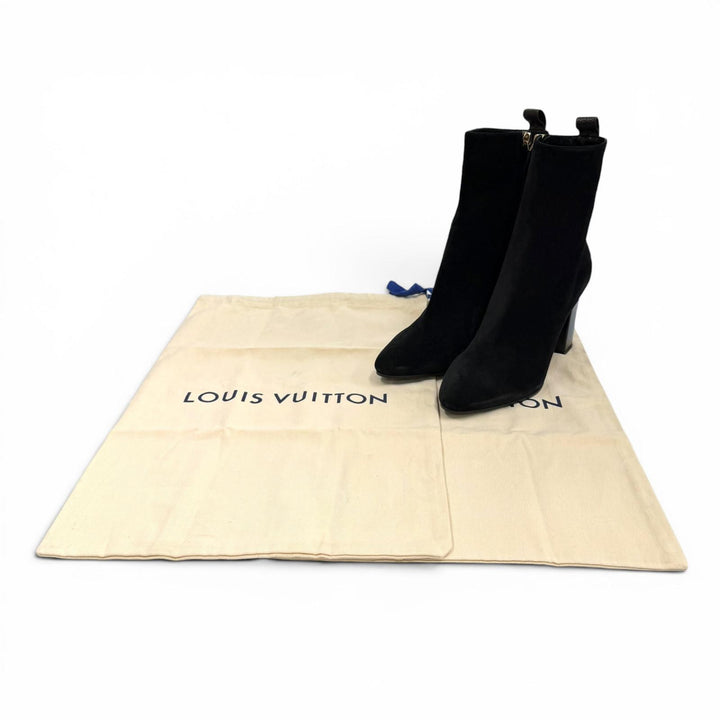 Pristine LOUIS VUITTON Ankle boots Donna Line black Suede leather Women 38