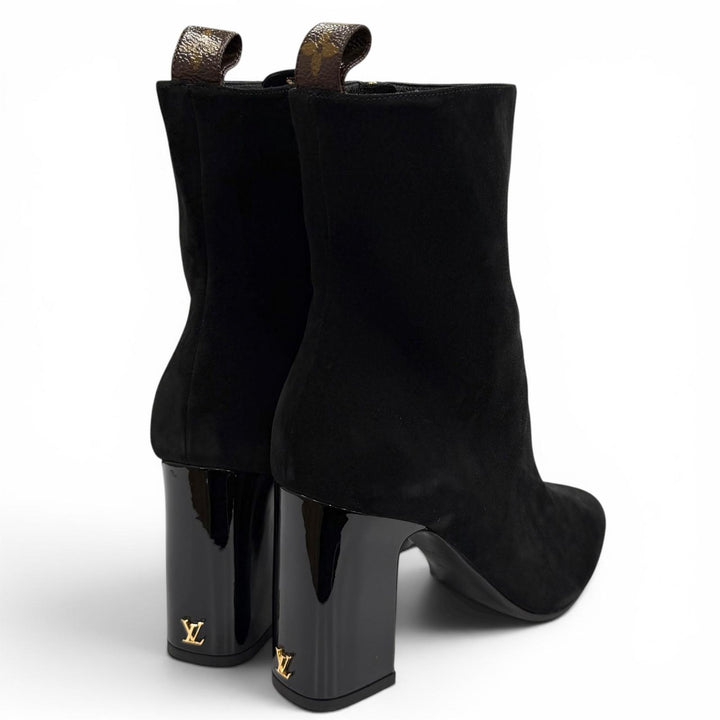 Pristine LOUIS VUITTON Ankle boots Donna Line black Suede leather Women 38