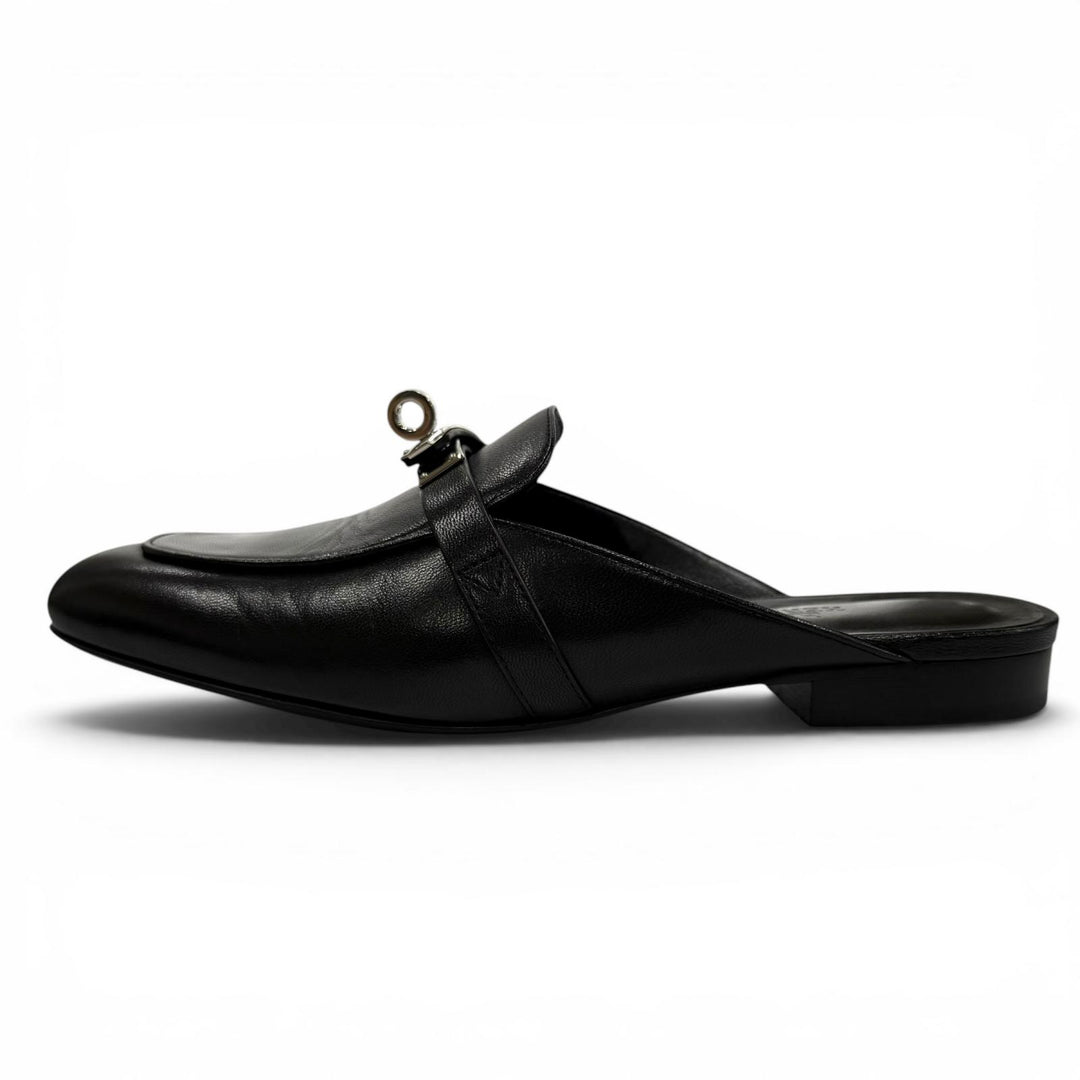 Great HERMES Mule Oz kelly buckle black Shave Women 35.5 H212295Z 01390