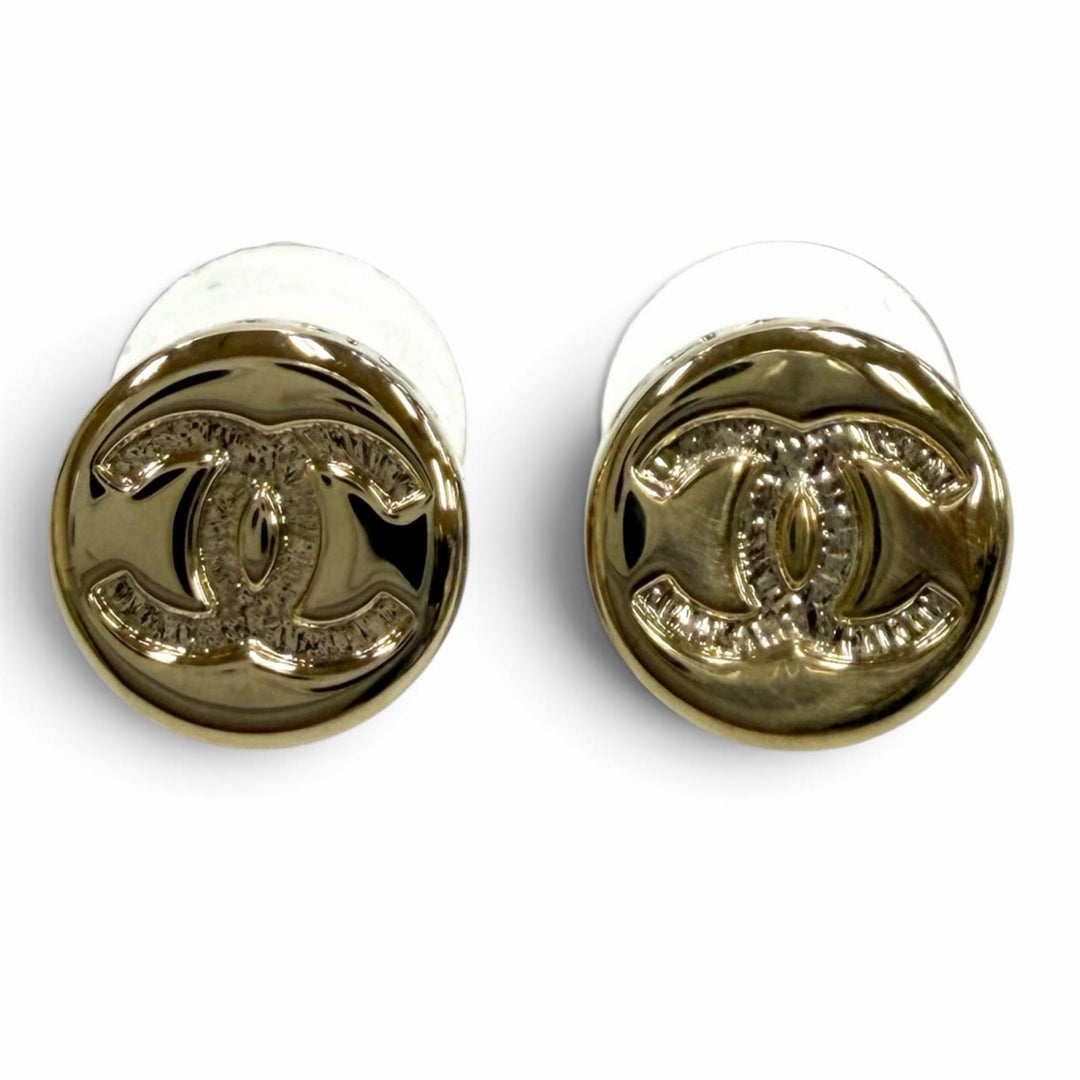 Excellent CHANEL Pierce COCO Mark logo included gold Women B25C