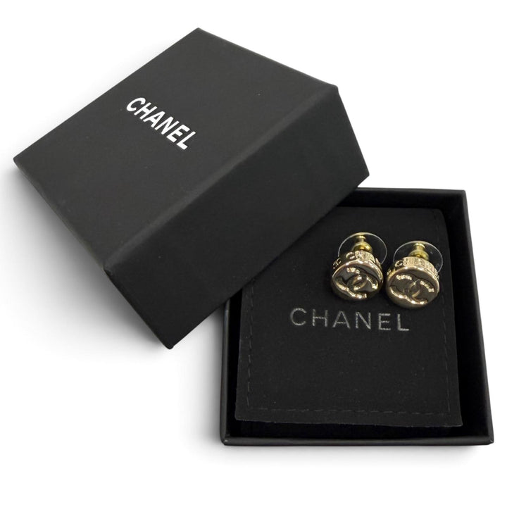 Excellent CHANEL Pierce COCO Mark logo included gold Women B25C
