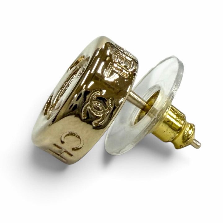 Excellent CHANEL Pierce COCO Mark logo included gold Women B25C