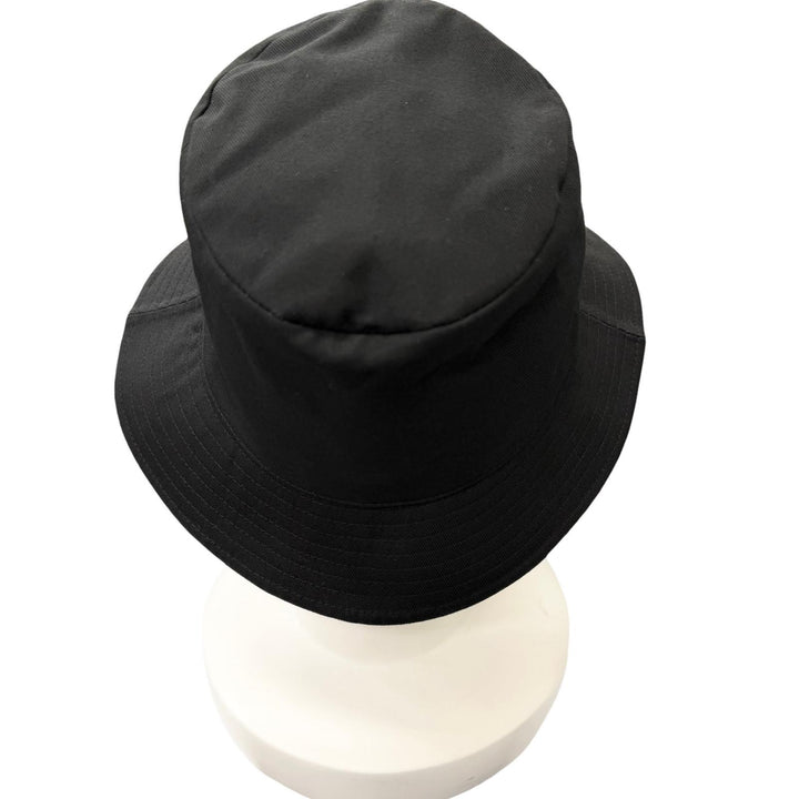 Great CELINE hat Logo Gabardine Cotton Bucket black cotton mens S