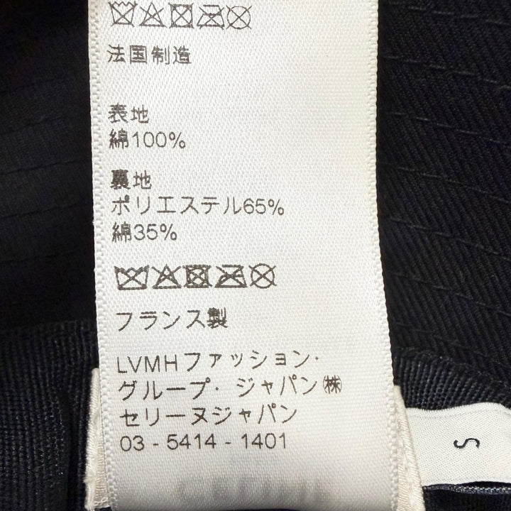 Great CELINE hat Logo Gabardine Cotton Bucket black cotton mens S