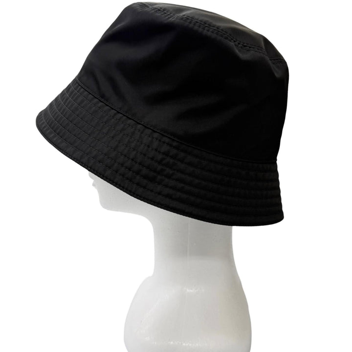 Excellent PRADA hat Re-Nylon Triangle With Logo Bucket black
