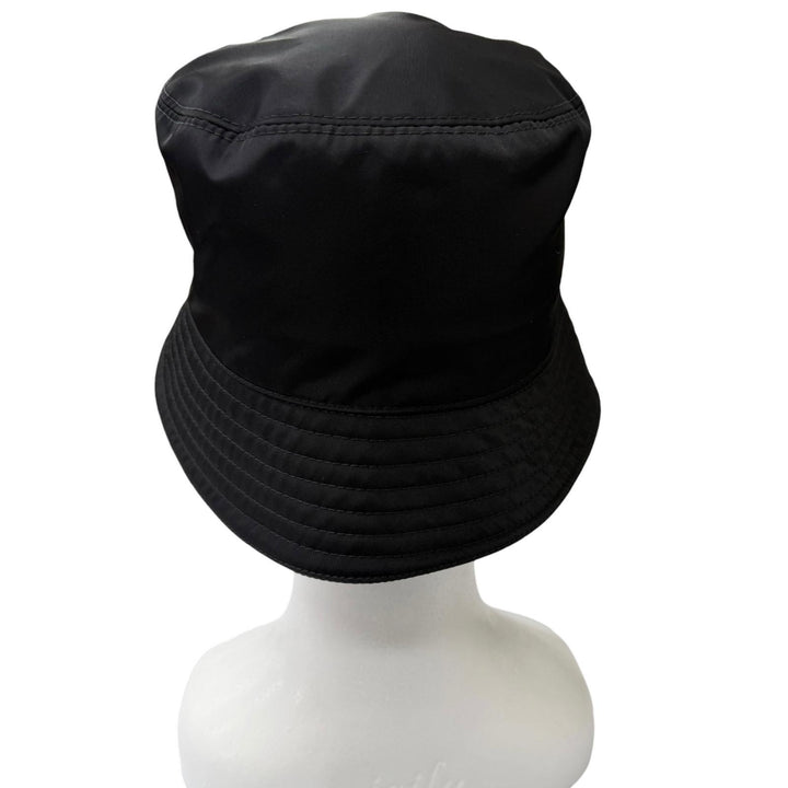 Excellent PRADA hat Re-Nylon Triangle With Logo Bucket black
