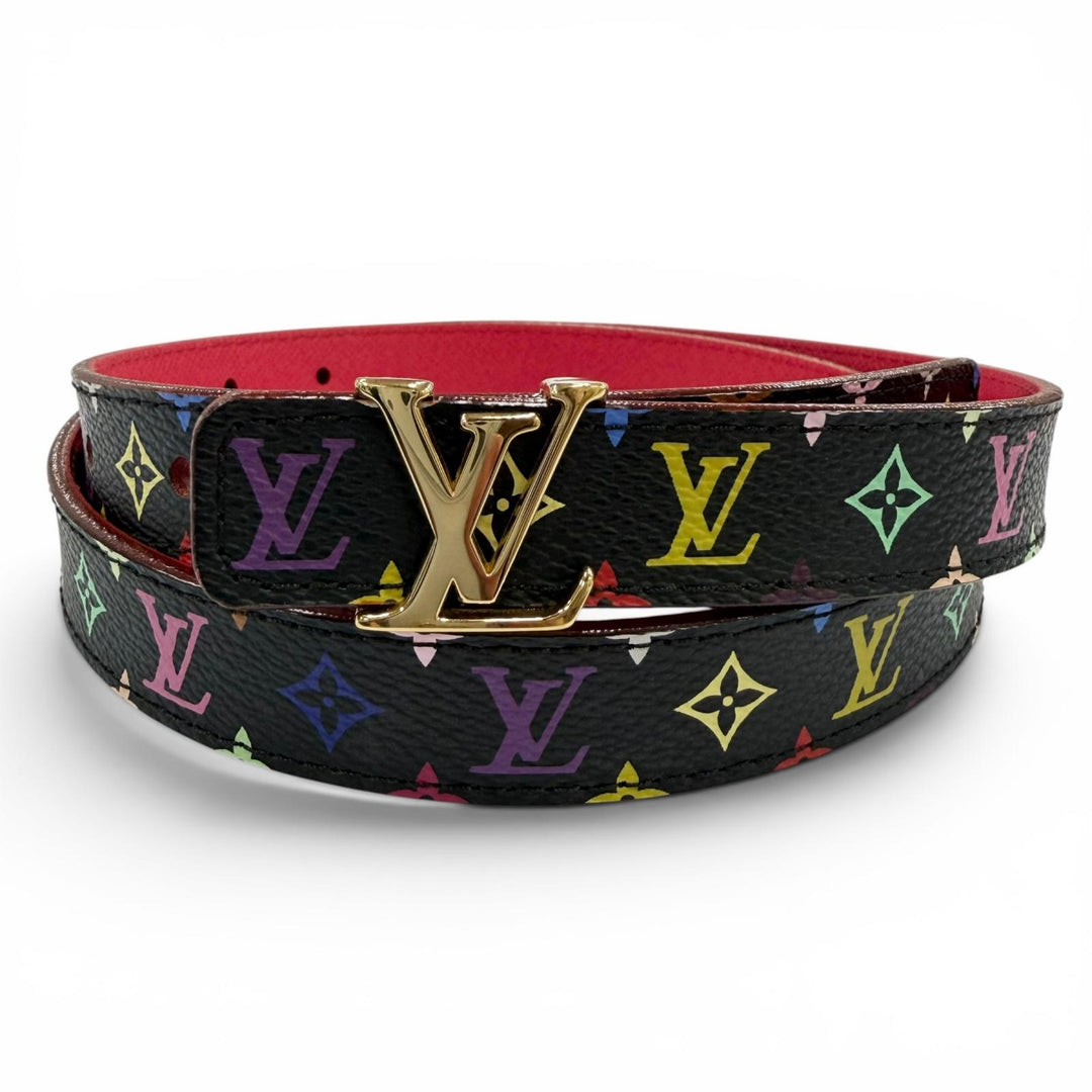Great LOUIS VUITTON belt Saintur Monogram leather Women M9631W