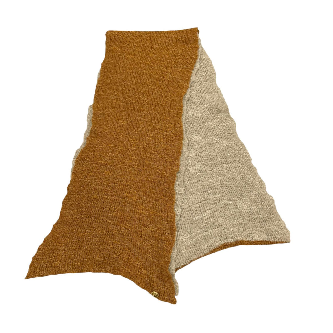 Great CHANEL Scarf Linen blend COCO Mark metal buttons Brown alpaca P54529K07098