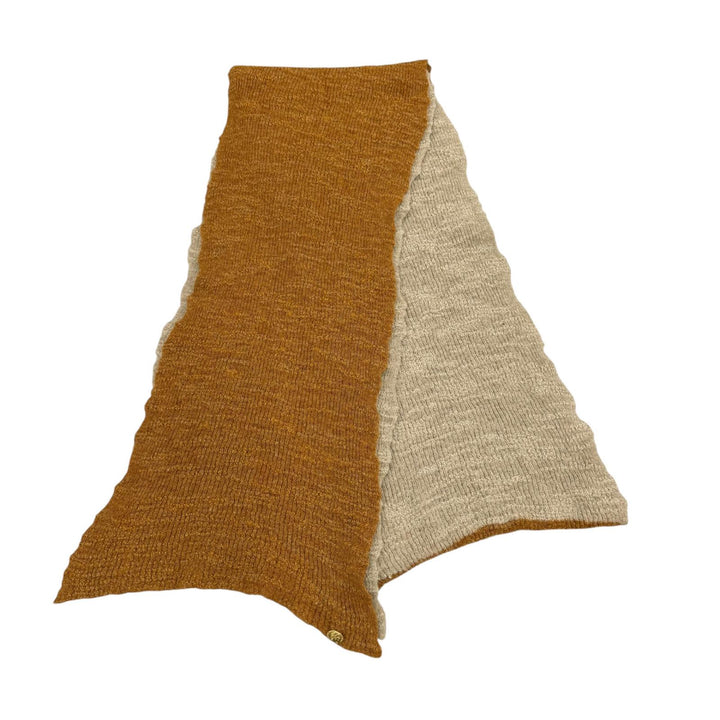Great CHANEL Scarf Linen blend COCO Mark metal buttons Brown alpaca P54529K07098
