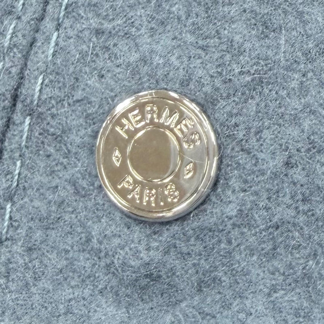 Excellent HERMES beret Saint-Honoré Clou de Selle Serie Metal cashmere Women 58