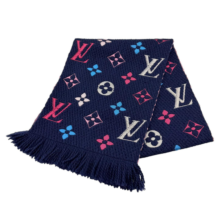 Great LOUIS VUITTON Scarf Escalp Logo Mania fringe wool Women M70899