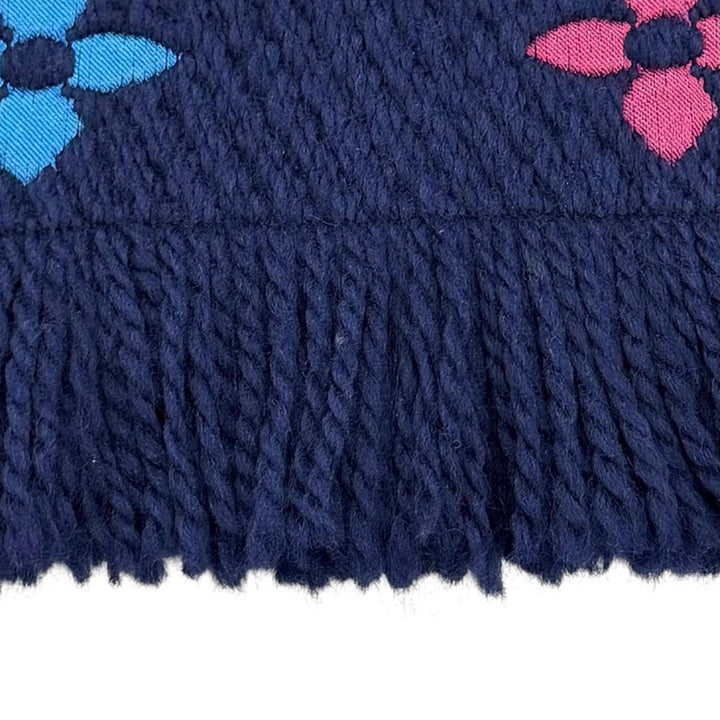 Great LOUIS VUITTON Scarf Escalp Logo Mania fringe wool Women M70899