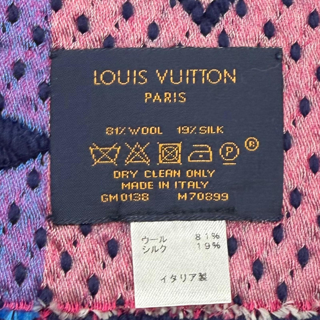 Great LOUIS VUITTON Scarf Escalp Logo Mania fringe wool Women M70899