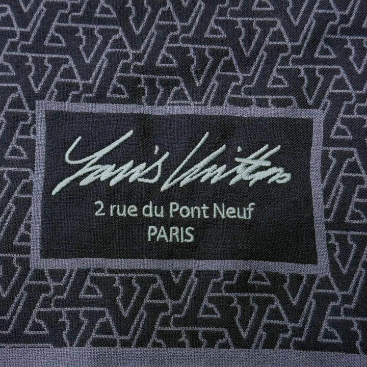Great LOUIS VUITTON Scarf LV Standout Logo Print Scarf Navy wool mens M79639