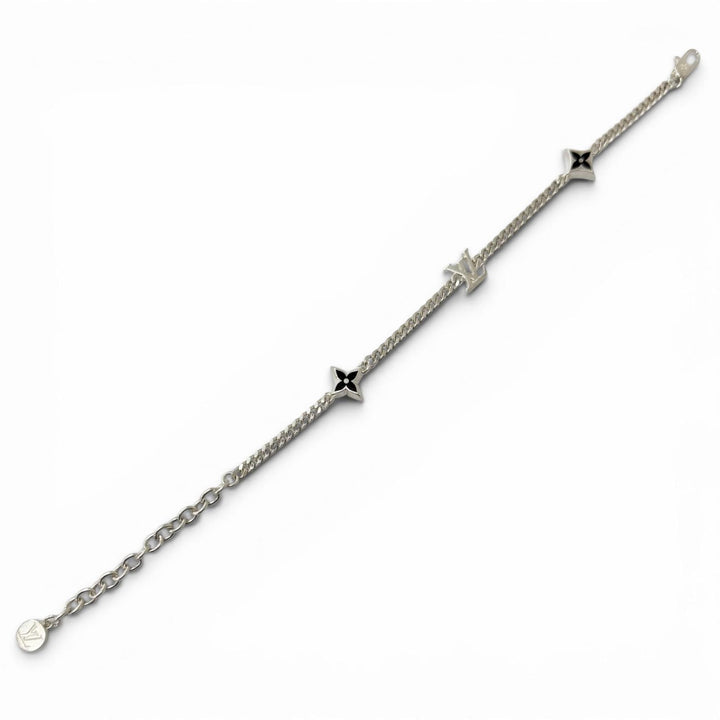 Great LOUIS VUITTON bracelet LV Spike Monogram flower Silver AG925