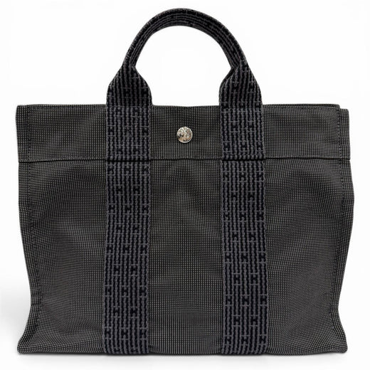 Excellent HERMES Handbag Her Line PM Serie Metal Canvas Tote Bag gray Women