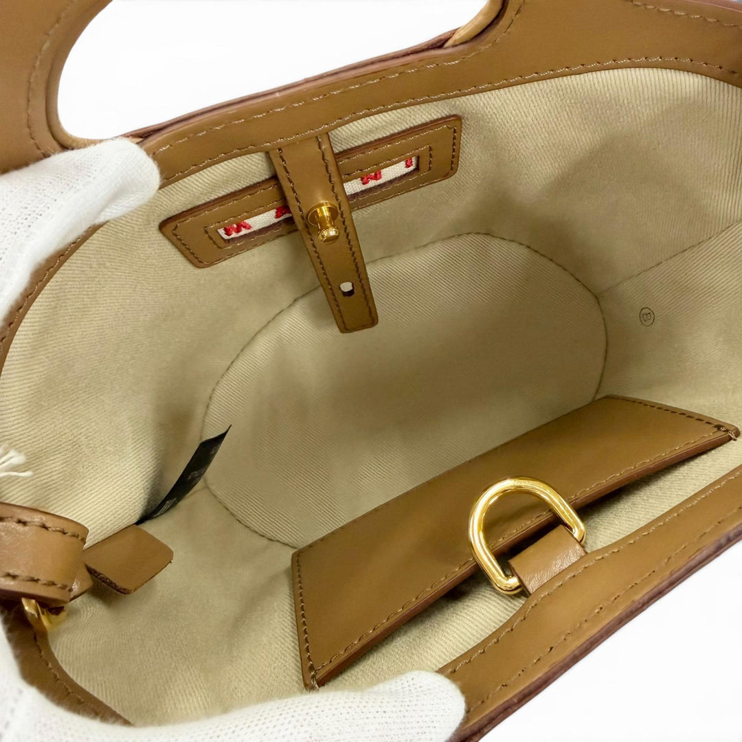 Pristine MARNI Shoulder Bag TROPICALIA MICRO 2WAY handbag Brown BMMP0067Q7
