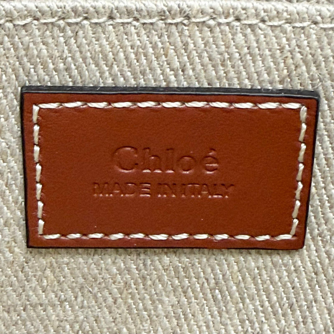 Excellent Chloe Shoulder Bag Woody Mini Tote Bag logo linen CHC22AP237I2690U