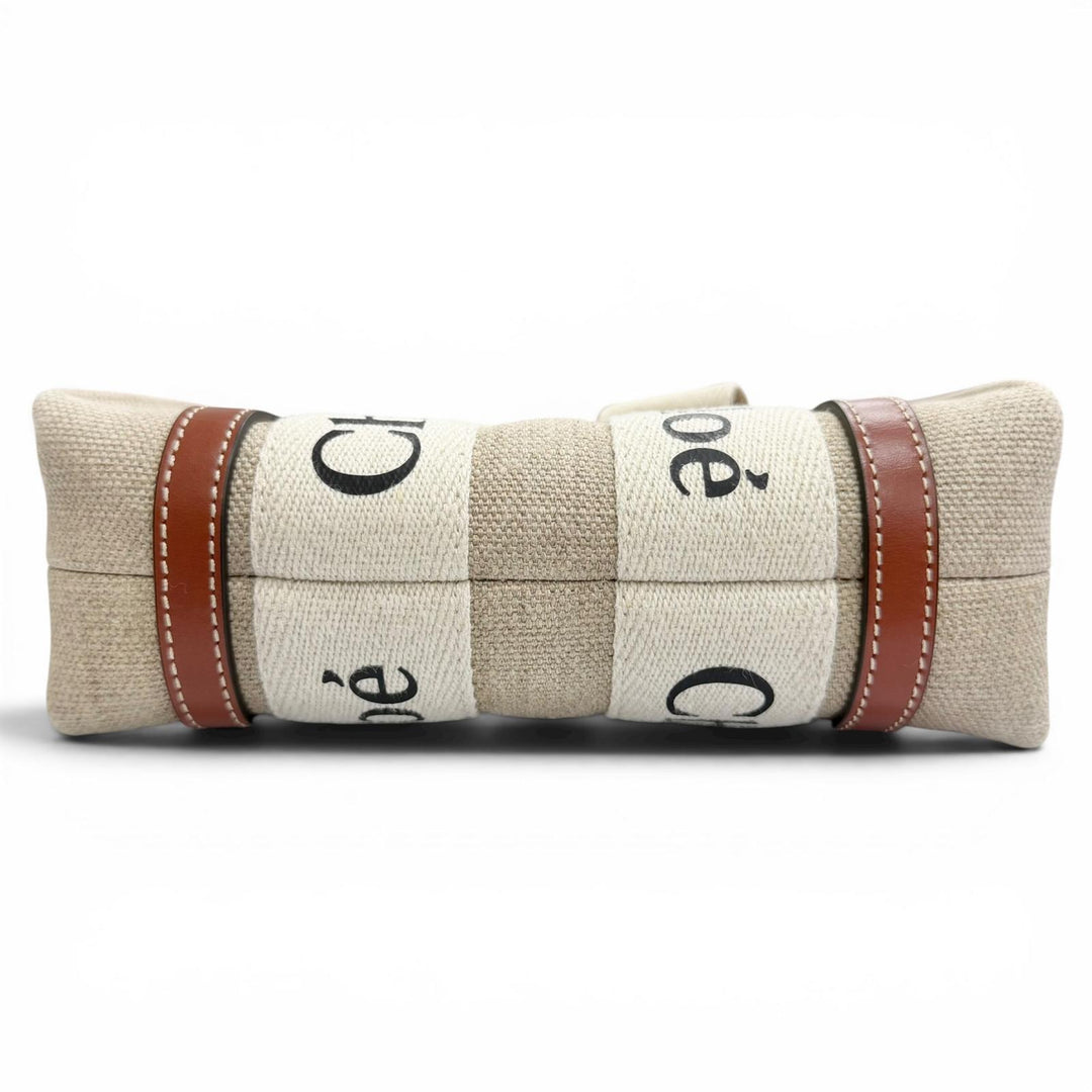 Excellent Chloe Shoulder Bag Woody Mini Tote Bag logo linen CHC22AP237I2690U